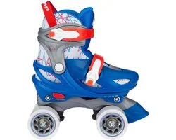 Nijdam Rolschaatsen Verstelbaar - Geo Metricker - Blauw/Rood/Wit/Zilvergrijs - 29-32
