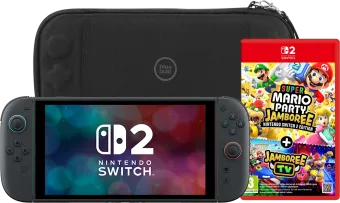 Nintendo Switch 2 + Super Mario Party Jamboree + BlueBuilt Beschermhoes