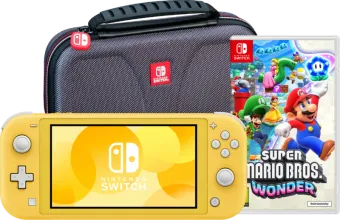 Nintendo Switch Lite Geel + Super Mario Bros. Wonder + Beschermhoes