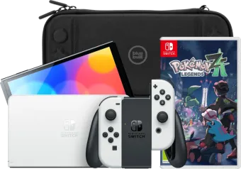 Nintendo Switch OLED Wit + Pokemon Legends: Z-A + BlueBuilt Beschermhoes