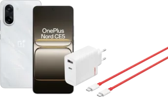 OnePlus Nord CE 5 128GB Wit 5G + OnePlus SuperVOOC Oplader 80W met 2 Poorten + Usb C kabel
