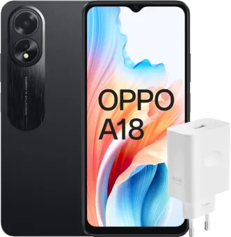 OPPO A18 128GB Zwart 4G + OPPO SuperVOOC Oplader 45W