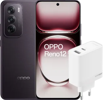 OPPO Reno12 256GB Zwart 5G + OPPO SuperVOOC Oplader 80W met 2 Poorten