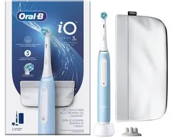 Oral-B iO Series 3S Elektrische Tandenborstel - Met 1 Opzetborstel, 1 Magnetisch Etui & 1 opzetborstelhouder - Lichtblauw