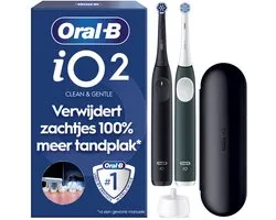 Oral-B iO2 Elektrische Tandenborstels - Night Black & Forest Green - 2 stuks