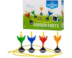 Outdoor Play Giant Garden Darts - Speelgoed - Darts van 23cm - Scorering van 50cm - 4 Darts