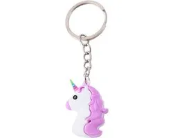 Paarse Unicorn Emoji Sleutelhanger