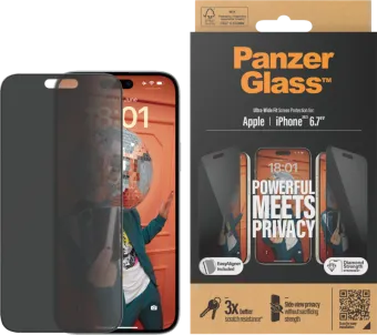 PanzerGlass Ultra-Wide Fit Apple iPhone 15 Plus Privacy Screenprotector Glas