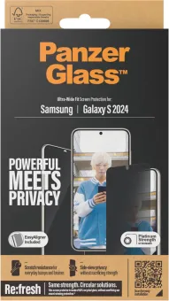 PanzerGlass Ultra-Wide Fit Samsung Galaxy S24 Privacy Screenprotector Glas PanzerGlass Ultra-Wide Fit Samsung Galaxy S24 Privacy Screenprotector Glas