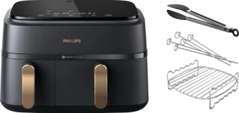 Philips 3000 series Dual Basket NA352/00 + Dubbellaagse kookset