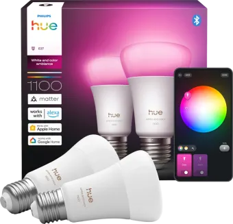 Philips Hue A67 White and Color E27 1100lm 2-pack