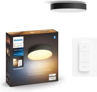 Philips Hue Enrave M plafondlamp White Ambiance Zwart Philips Hue Enrave M plafondlamp White Ambiance Zwart