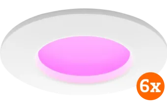 Philips Hue Inbouwspot Slim - White and color - 90mm - wit - 6-pack