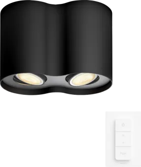 Philips Hue Pillar Opbouwspot White Ambiance - Zwart - 2-spots + Dimmer