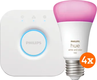 Philips Hue White and Color Starter Pack met 4 lampen + Bridge