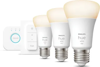 Philips Hue White Starter Pack E27 met 3 lampen, dimmer + Bridge Philips Hue White Starter Pack E27 met 3 lampen, dimmer + Bridge