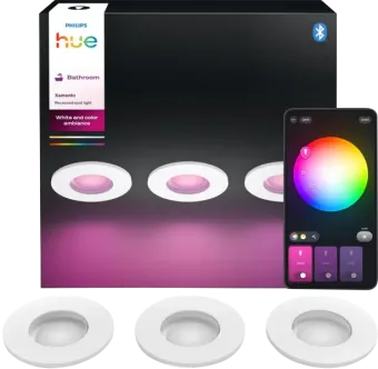 Philips Hue Xamento badkamerinbouwspot White and Color Wit 3-pack
