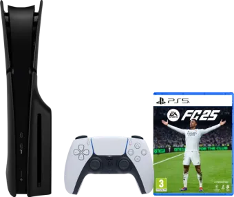 PlayStation 5 Slim Disc Edition + FC 25 + Covers Zwart