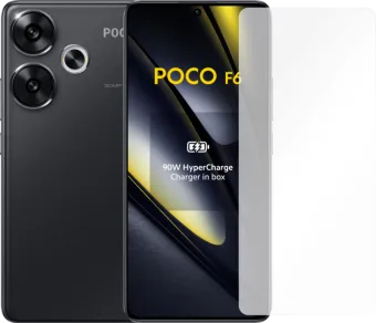 POCO F6 256GB Zwart 5G + Just in Case Tempered Glass Screenprotector