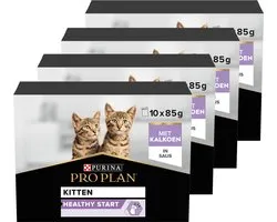 Pro Plan Kitten Healthy Start Multipack - Kattenvoer Natvoer - Kalkoen - 40x85 g