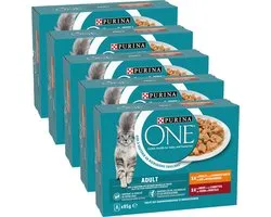 Purina ONE Adult Fijne malse Reepjes - Kattenvoer Natvoer - Kip & Rund - 40 x 85 g