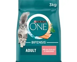 Purina ONE Adult - Kattenvoer Droogvoer - Zalm & Volkoren Granen - 3 kg
