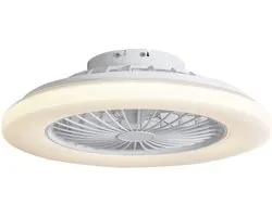 QAZQA clemo - Stille LED Plafondventilator met Verlichting | Lamp en Afstandsbediening - 1 lichts - O 48.5 cm - Wit - Woonkamer | Slaapkamer | Keuken
