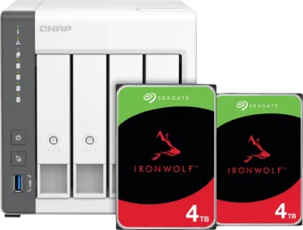 QNAP TS-433-4G + Seagate Ironwolf 8TB (2x4TB)