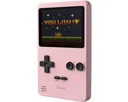Qware - Retro Gamer - Retro Spelcomputer - Retro Console - Mini Spelcomputer - 2.8 inch - 8-Bit - 240 Games - Klassiek - Nostalgie - Spelletjes - Roze