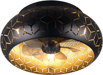 REALITY BIDAR - Plafondventilator - Zwart-goud - excl. 3x E27 4 W - Licht apart schakelbaar - Afstandsbediening - Plafondbevestiging - 3 snelheidsinstellingen - Timer - Zomer- en wintermodus REALITY BIDAR - Plafondventilator - Zwart-goud - excl. 3x E27 4 W - Licht apart schakelbaar - Afstandsbediening - Plafondbevestiging - 3 snelheidsinstellingen - Timer - Zomer- en wintermodus