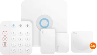 Ring Alarmsysteem met 1 magneetcontacten en 4 bewegingssensoren