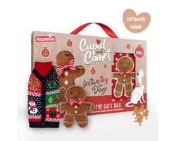 Rosewood Cupid&Comet- Giftset - Honden trui, speeltje & snack - Peperkoekman - Gingerbread man - kerstcadeau - Small