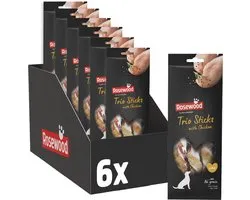 Rosewood Tricolor Sticks - Kip - Large - 6 zakjes van 3 Kauwstaven