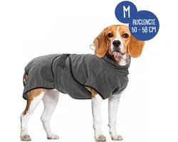 Royal Dry Badjas Hond - Microvezel Hondenbadjas - M - Ruglengte 50-58 cm - Grijs