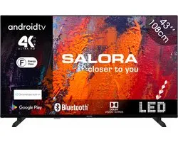 Salora 43UA550 tv 109,2 cm (43") 4K Ultra HD Smart TV Wifi Zwart 250 cd/m2