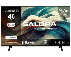 Salora 75QLED320 - tv 75 inch - 4K tv - Qled tv - 75 inch tv - 4K Ultra HD Smart TV - Wifi - Zwart