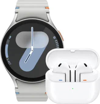 Samsung Galaxy Watch 7 Zilver 44mm + Galaxy Buds3 Wit
