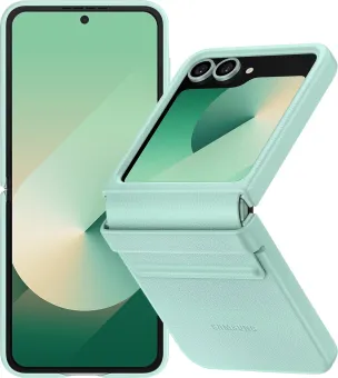 Samsung Galaxy Z Flip 6 Back Cover Kunstleer Mint Samsung Galaxy Z Flip 6 Back Cover Kunstleer Mint