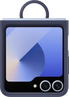 Samsung Galaxy Z Flip 6 Siliconen Back Cover Ring Donkerblauw