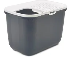Savic Kattentoilet Hop In 38.5 x 58 x 39 x 5 cm - Kattenbak - Antraciet & Wit
