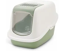 Savic Kattentoilet Nestor - Kattenbak - 56x39x38.5 cm Wit Groen M