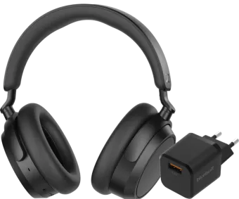 Sennheiser Accentum Plus Zwart + BlueBuilt Quick Charge Oplader met Usb A Poort 18W Zwart
