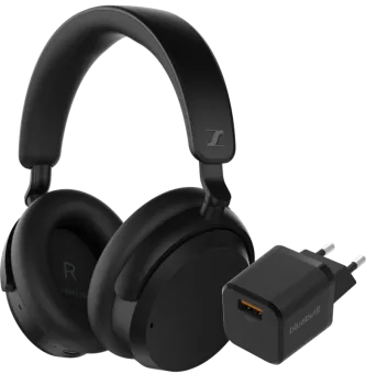 Sennheiser Accentum Wireless Zwart + BlueBuilt Quick Charge Oplader met Usb A Poort 18W