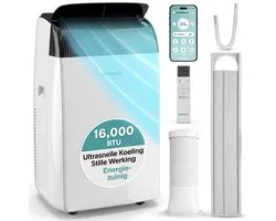 SereneLife Mobiele Airco - 16000 BTU - Air Conditioner met WiFi - 3-in-1 Koelen, Ventilator en Ontvochtiger - Mobiele Airco voor Slaapkamer