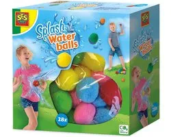 SES - Splash Waterballen - herbruikbare waterballonnen - droog en nat te gebruiken - vrolijke kleuren - 28 ballen per set - Waterballon Alternatief - Buiten Spelen Zomer - Zwembad Speelgoed