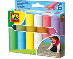 SES - Stoepkrijt - 6 stuks - sterk - makkelijk afwasbaar - buiten spelen - creatief speelgoed - Buiten Speelgoed