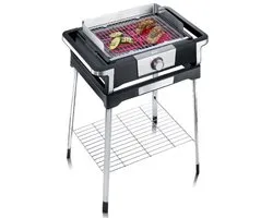 Severin - 3000w elektrische barbecue op pootjes zwart / rvs - PG8117