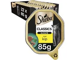 Sheba Kattenvoer - Classic Pate - Natvoer - Kip - kuipjes 22x85g