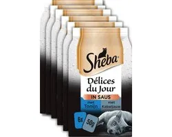 Sheba Kattenvoer - Delices du Jour - Tonijn Kabeljauw in Saus - 36x50g