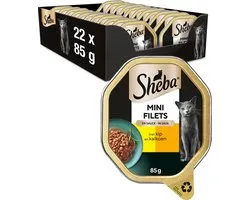 Sheba Kattenvoer - Mini Filets - Kip Kalkoen in Saus - kuipjes 22x85g